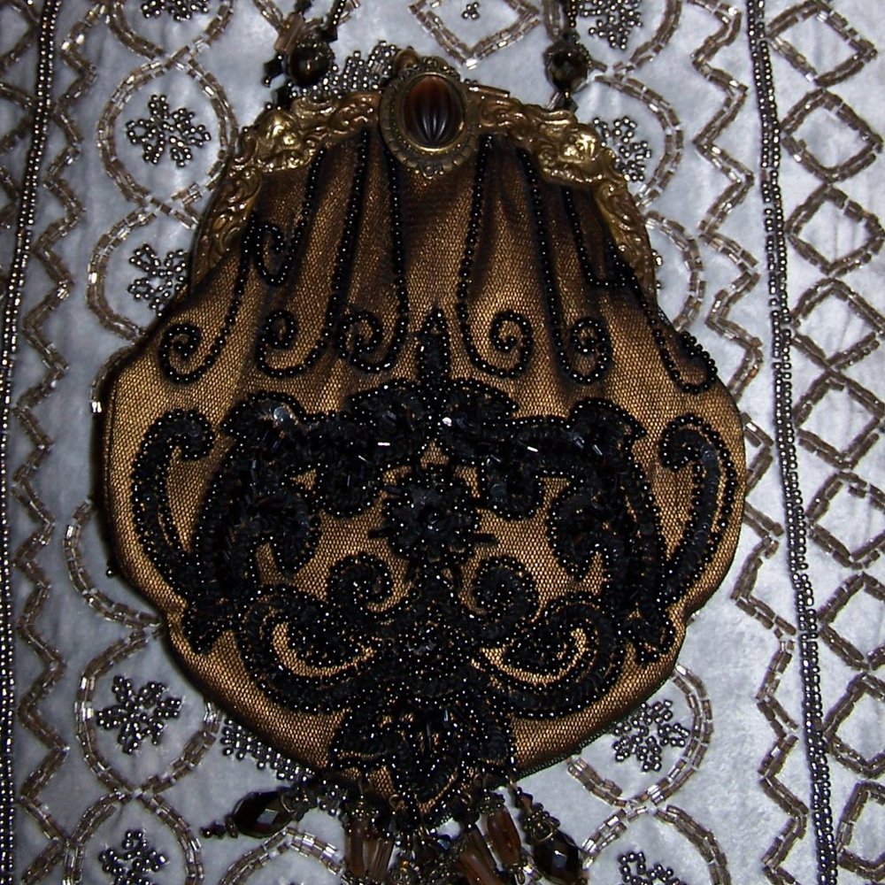 T Anthony Timeless Collector Evening Bag Victorian Style Mesh With Beads $149